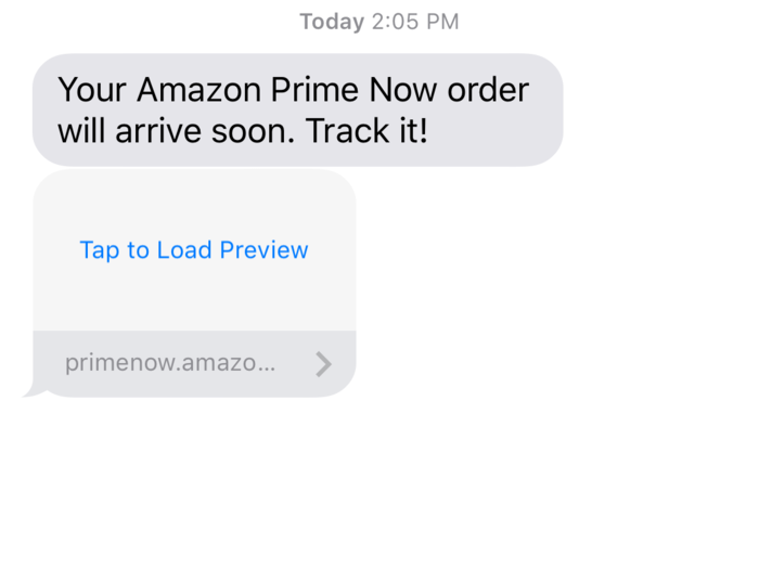 I got a text message as my delivery window opened.