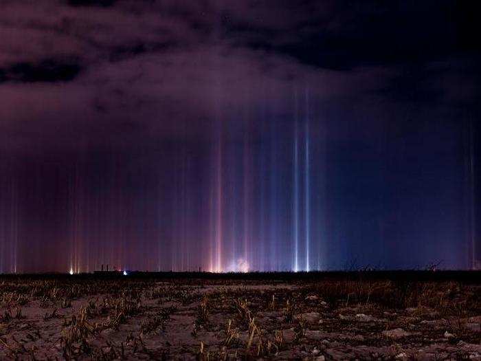 "The sky became littered with light pillars. There were stars above me, yet there were little crystals of ice falling like manna from heaven," he said.