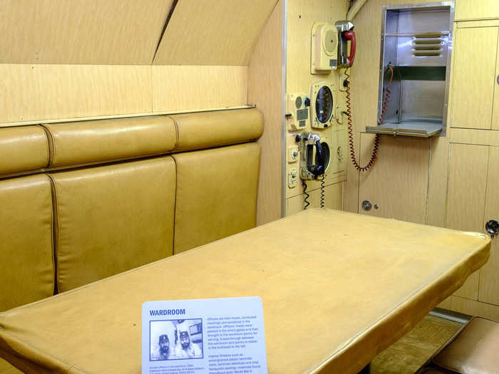 The wardroom was where officers ate their meals and socialized. Submarine crews had to made up of special people who could handle the long weeks shut in a metal tube. It wasn