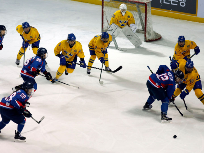 Athletes from North and South Korea joined together to create a unified Korean women’s ice-hockey team.