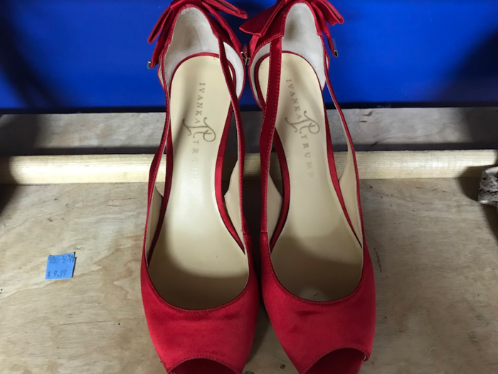 We also spotted a pair of Ivanka Trump heels. Business Insider reported in August that there has been an uptick in donations of Ivanka Trump-branded clothing items. This may be due to an excess of inventory that came about when the label was dropped by several stores.