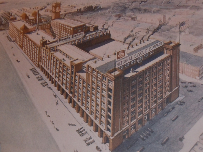 The building formerly housed a National Biscuit Company factory.