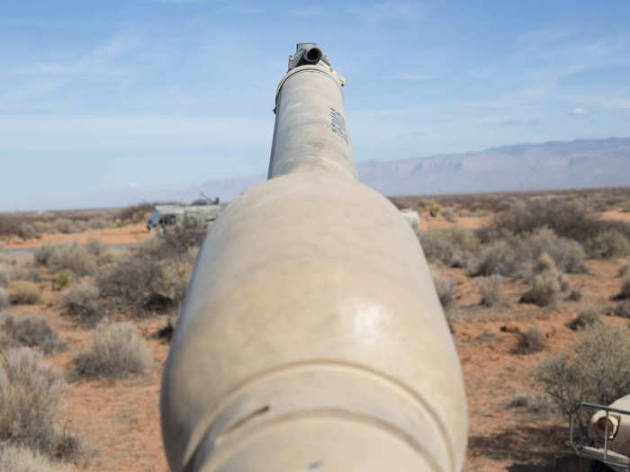 I then jumped on top of the tank, straddling the gun to get a barrel view.