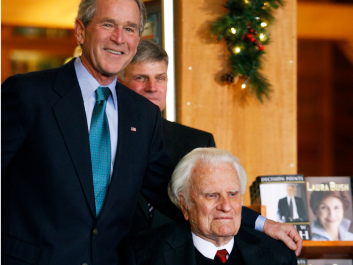George W. Bush knew Graham through his parents. The two took walks together at the Bush family vacation house in Kennebunkport, Maine. "It was the beginning to a new walk where I would recommit my heart to Jesus Christ," Bush wrote in his 1999 autobiography. But Graham never visited the younger Bush in the White House, likely partly because of his growing health issues.