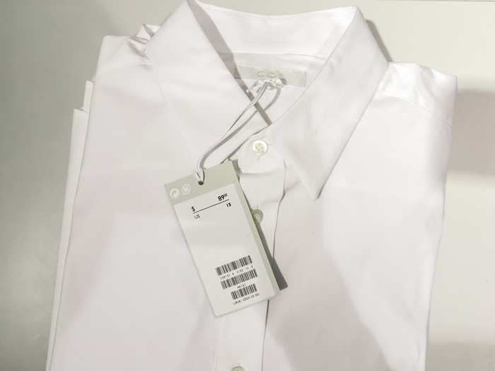 Other basics were more expensive, like this white collared shirt on display in the men