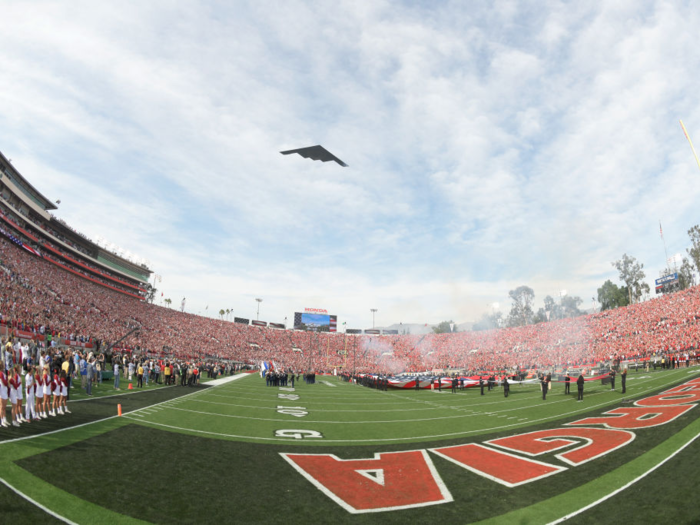 At home, the B-2 is often seen in flyovers during sports events.