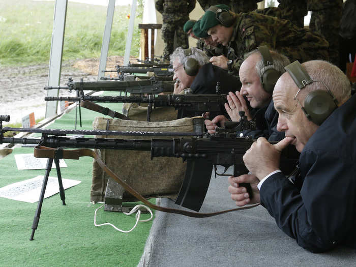 Most Swiss men are required to learn how to use a gun.