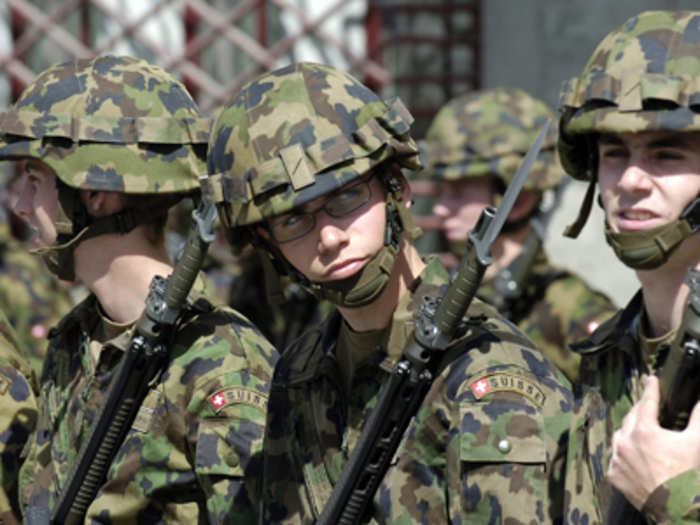 Roughly a quarter of the gun-toting Swiss use their weapons for army or police duty.