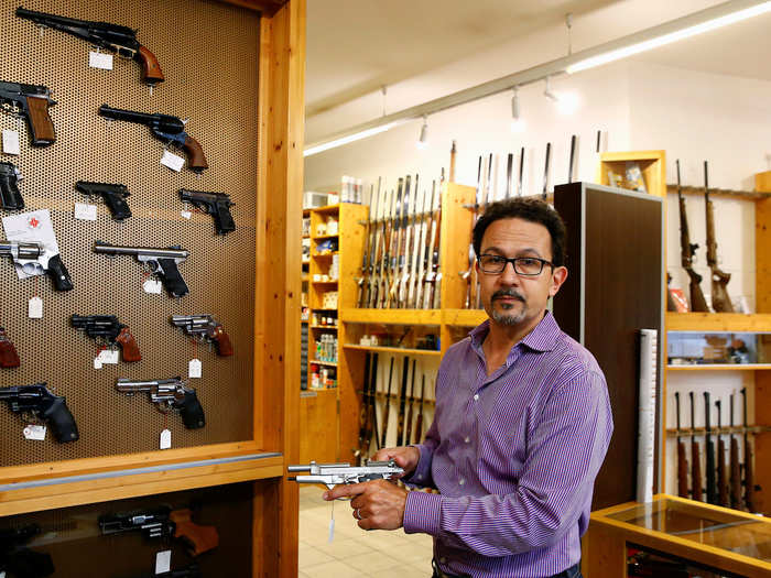 Gun sellers follow strict licensing procedures.