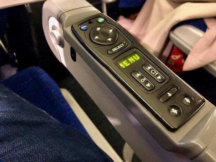 ...The remote was embedded in my armrest. This is actually one of my airplane pet peeves — it