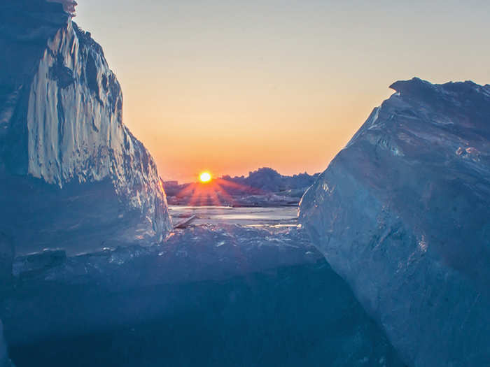 Blue ice does "show up from time to time," in Michigan, photographer Tori Burley told Business Insider in an email. "But the last time I saw them this big and gorgeous was in 2011."