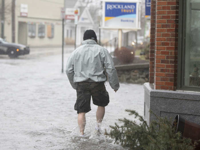 Waves in the town were recorded 20 feet high, and the tide rose to 14.7 feet Friday morning.