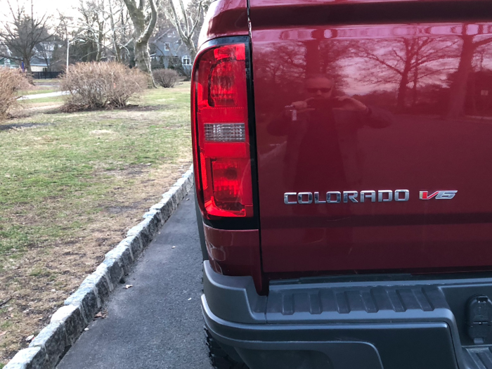 Colorado badging on the rear — and reminder that the ZR2 rocks a V6 engine, versus the base Colorado