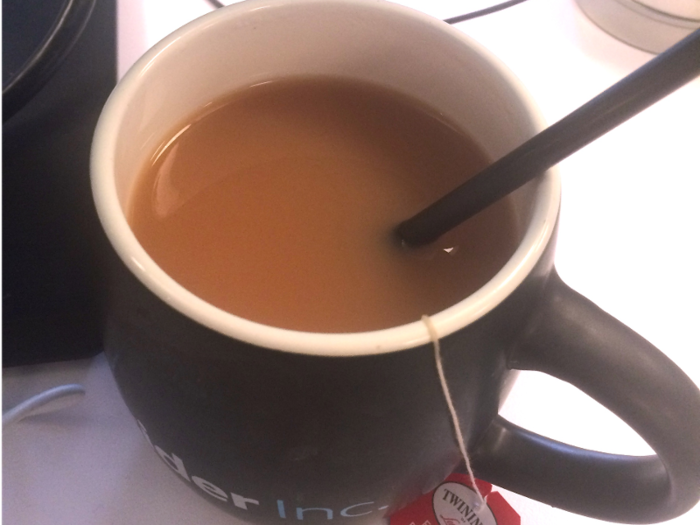 The next day, I felt pretty low energy in the morning. To perk up, I grabbed some English breakfast tea with milk at work. As I sipped it, I realized I