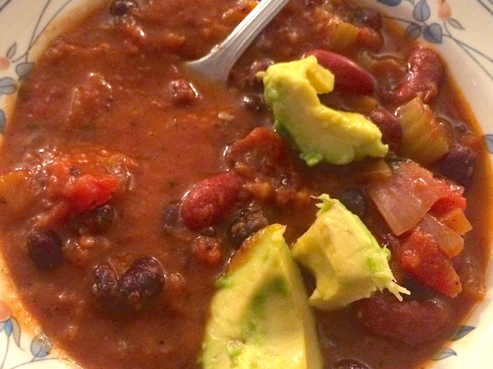 My willpower had definitely eroded through a combination of decision fatigue, hunger, and boredom. I did keep up certain aspects of the fast, however, and ate vegetarian chili that night.