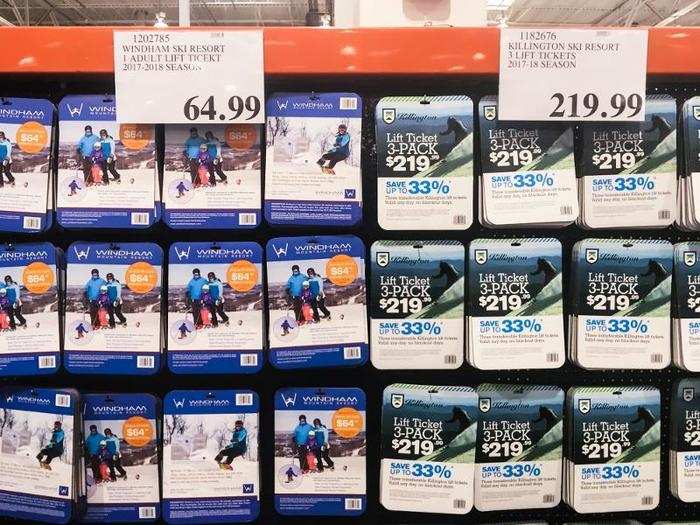There was a wall of discounted gift cards for everything from restaurants to movie theaters. It even had discounted lift tickets for local ski mountains.