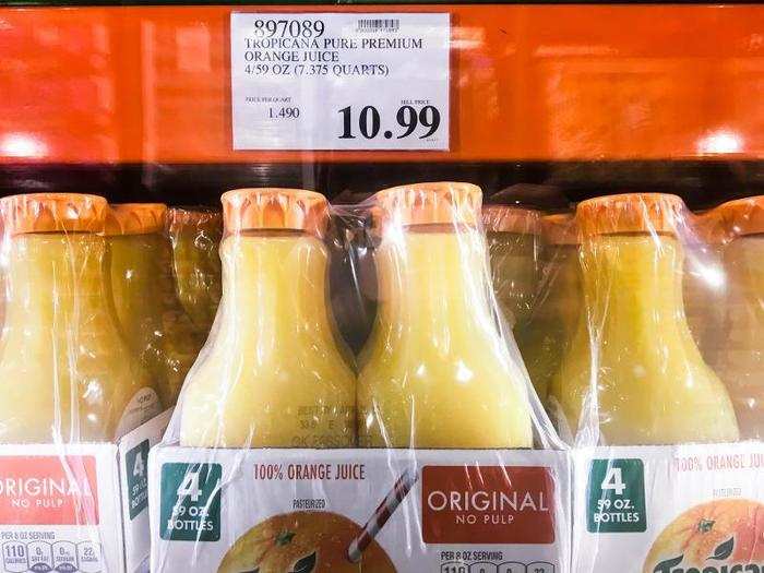 ... and you could get almost two gallons of orange juice for $10.99.