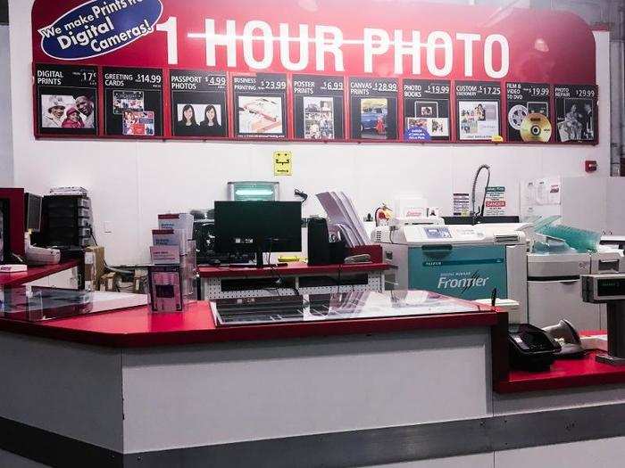 At the front of the store was a one-hour photo station.