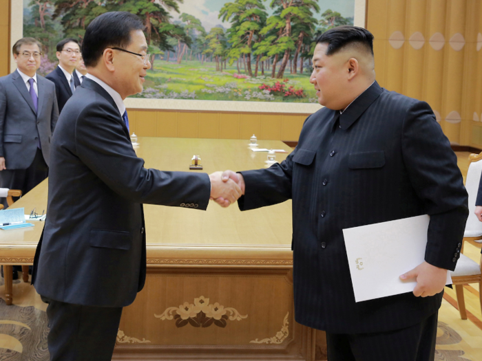 After the Winter Olympics, South Korea sent an envoy of senior security officials to North Korea who personally met with its leader. The discussions appeared to bear fruit, as North Korea made several remarks indicating its willingness to soften its rhetoric.