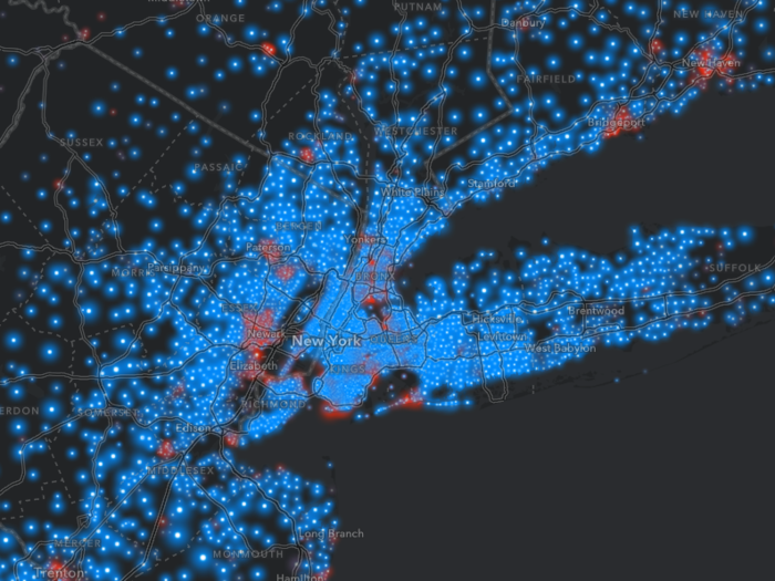 Manhattan neighborhoods are mostly rich except for parts of the Lower East Side and the northern part of the island.