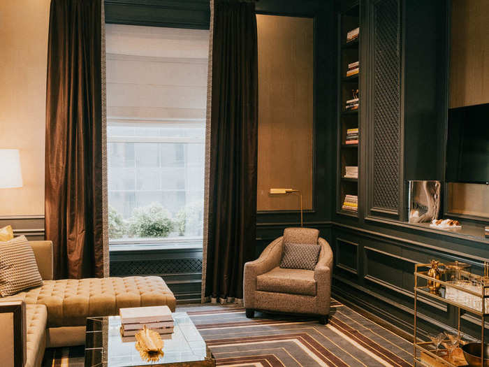 The study and library seemed like an ideal place to relax. The Plaza touts that the books were chosen by Prosper Assouline, the founder of luxury book publisher Assouline.