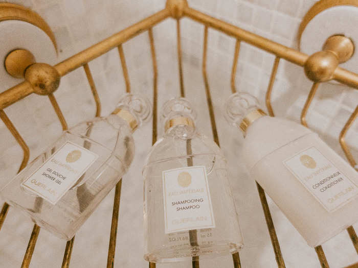 The bath products are all sourced from famous French perfume and skincare house Guerlain, which also runs the hotel