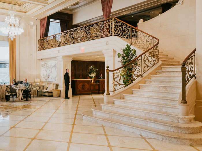 The new lobby of the hotel is as swanky as you might expect. The hotel took two years to build and cost $12 million when it was first developed in the early 1900s. It was an unprecedented sum at the time.