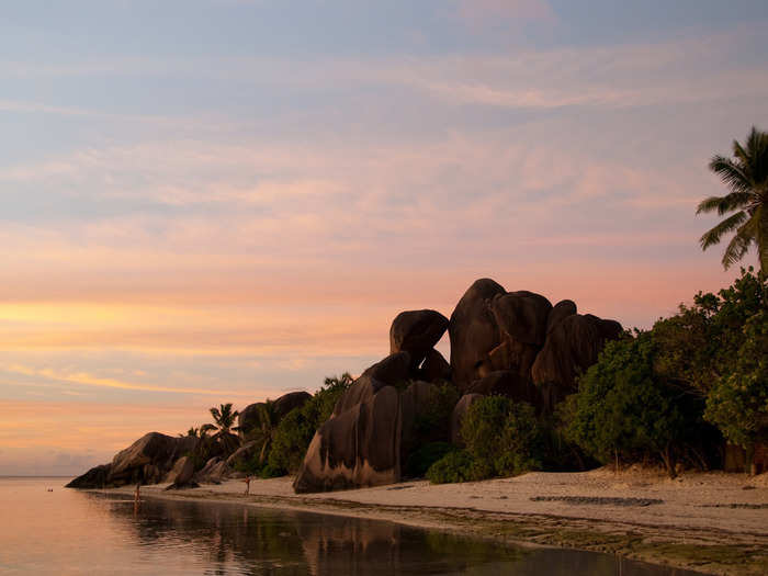 The Seychelles, which are actually some of the last remnants of a lost continent that sunk into the Indian Ocean millions of years ago, belong to the African Union, and were once colonies of both France and Great Britain.