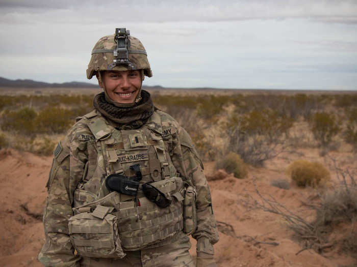 I got to meet the platoon leader of the Paladin battery, 24-year-old First Lieutenant Elena Ruiz-Krause. And she certainly had an interesting story.