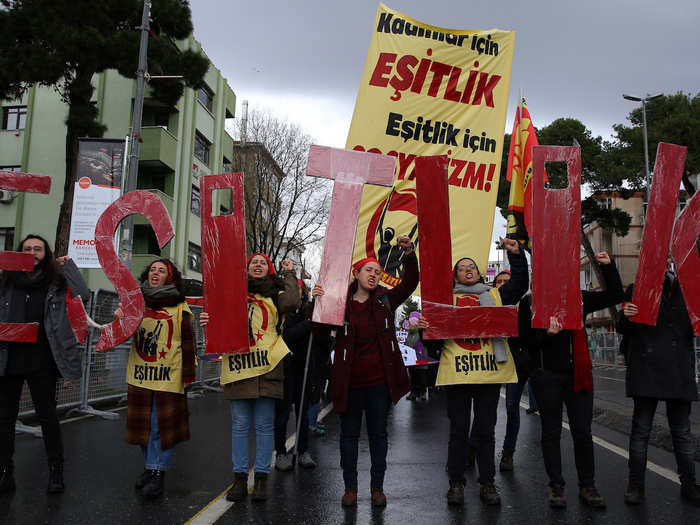 "Equality" was the message these marchers carried through Istanbul on Sunday.