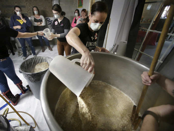 In Connecticut, female beer makers gathered at Black Pond Brews brewery in Danielson to show their support for their sisters in brew.