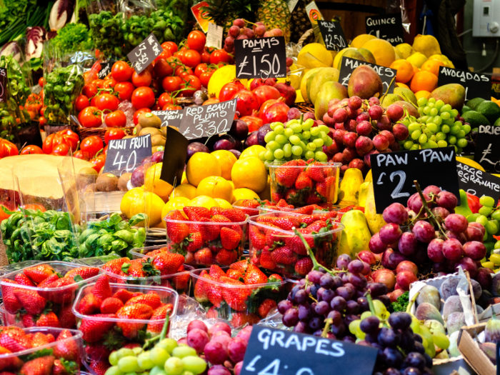 They put colorful produce at the front of the store.