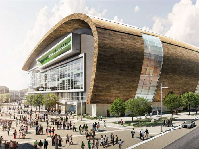 Now check out renderings of the similarly modern-looking arena the Milwaukee Bucks are building...