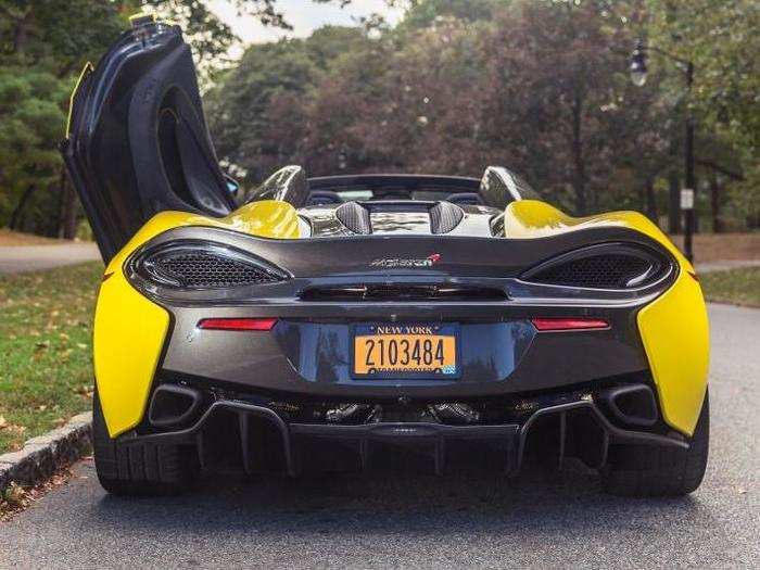 According to McLaren, the 570S Spider can hit 60 mph in just 3.2 seconds and run the quarter mile in 11.0 seconds before reaching a top speed of 204 mph.