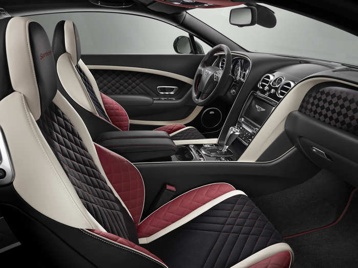 Our test car came with this multi-colored leather upholstery and piano black accents.