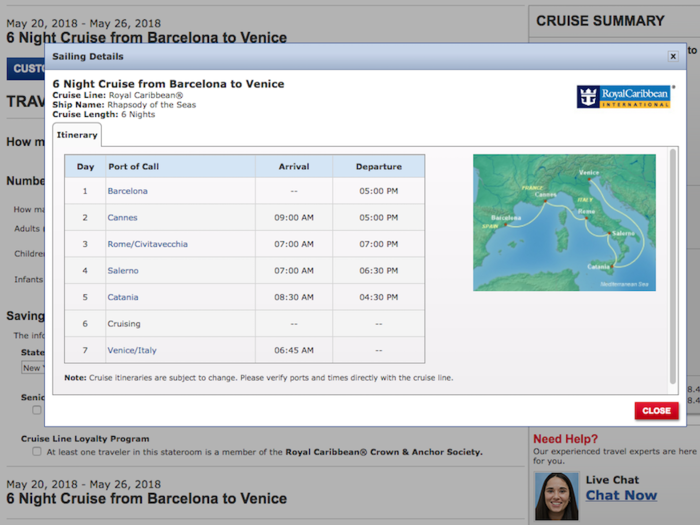 We decided to put it to the test and compared the cost of booking a six-night Royal Caribbean cruise from Venice to Barcelona on Costco