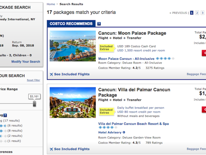 You can also buy vacation packages: flights, hotels, and transfers or trips to theme parks.