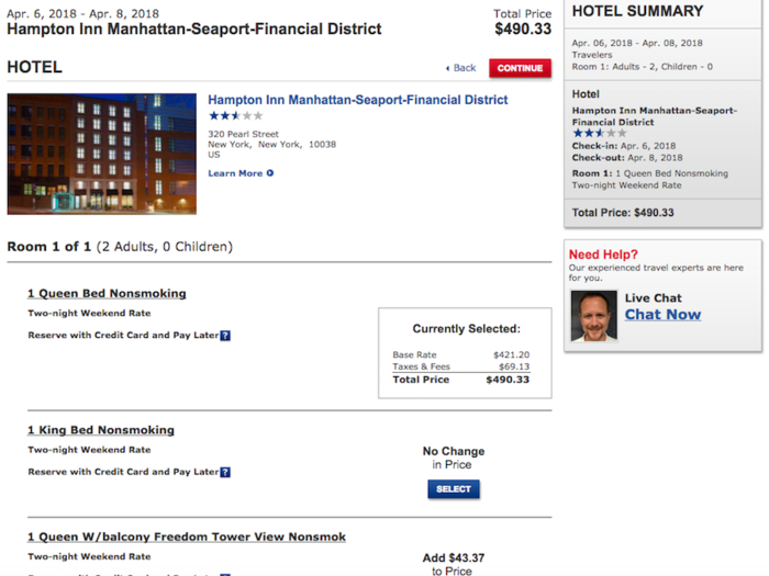 We compared this hotel recommendation for the same dates on Booking.com. Initially, the prices looked much cheaper, but after tax was factored in, Costco came out $50 cheaper.