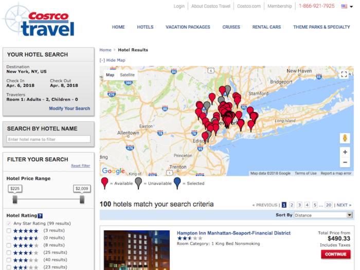 The first section of the site is hotels. You can search by a destination and find somewhere to stay, even if it