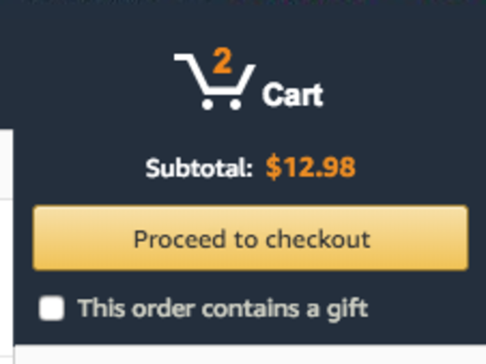 A new feature to Amazon is this sidebar that keeps your cart total and list of items in view.