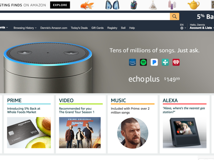 Now, on to Amazon, what many consider the front page of the retail internet.