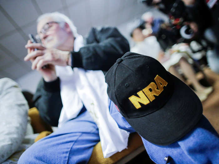 But the church members appeared unabashed. "I came in support of the Second Amendment," 80-year-old Bob Bauer said. "What