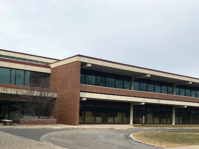 First stop: Hamburger University, which is connected to the Hyatt by a bridge. McDonald