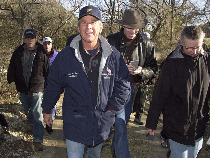 George W. Bush made 77 separate trips to his Prairie Chapel Ranch in small-town Crawford, Texas. In total, he spent about 490 of his 2,922 days in office at the ranch.