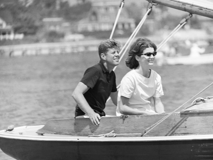 JFK was often pictured relaxing on the beach or sailing with his wife. "I always go to Hyannis Port to be revived, to know again the power of the sea," Kennedy once said.