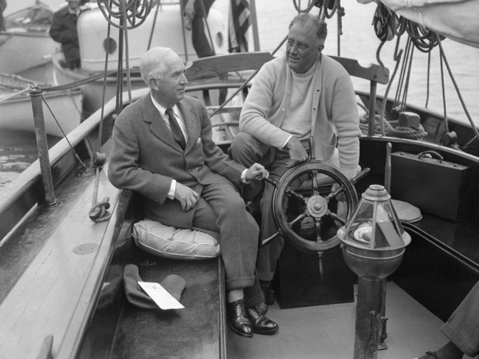 Roosevelt also spent a great deal of time at sea. In his first year in office, the president went on a cruise vacation aboard the Amberjack II. He also had an official presidential yacht, which he frequently used for fishing expeditions and entertaining guests.