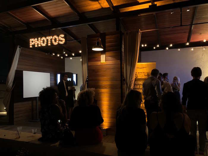 The pool cabanas had been transformed into amenities stations, like this photo booth.