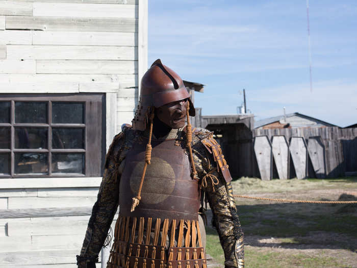 During the "Westworld" experience at SXSW, the samurai left his post at the saloon and began patrolling the town. I asked him his name and where he came from. No reply.