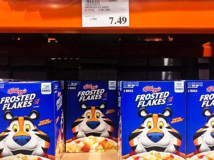 Just about everything in sight was bulk-sized. A four-pound box of Frosted Flakes was $7.49. At stores like Walmart and Target, a box half this size is only $2 less.