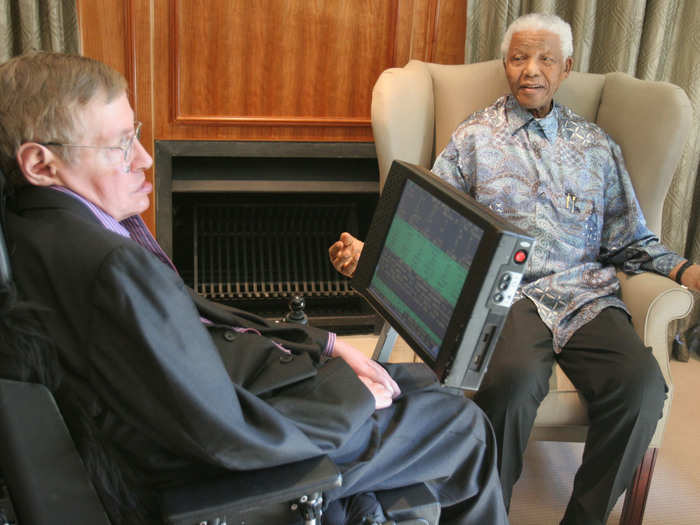 He met political giants like Nelson Mandela, seen here in 2008.